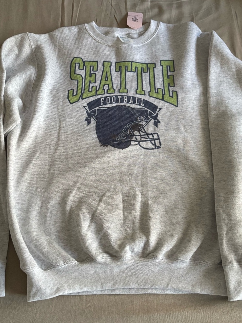 NWT Seattle Football Graphic Crewneck Sweatshirt Ash Gray | Vintage Sports Style